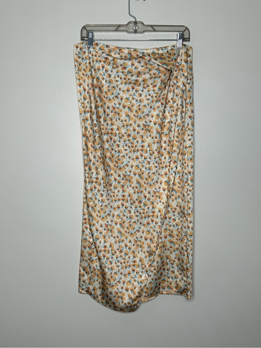 Vince Floral Midi Skirt - Cream, Mustard & Blue